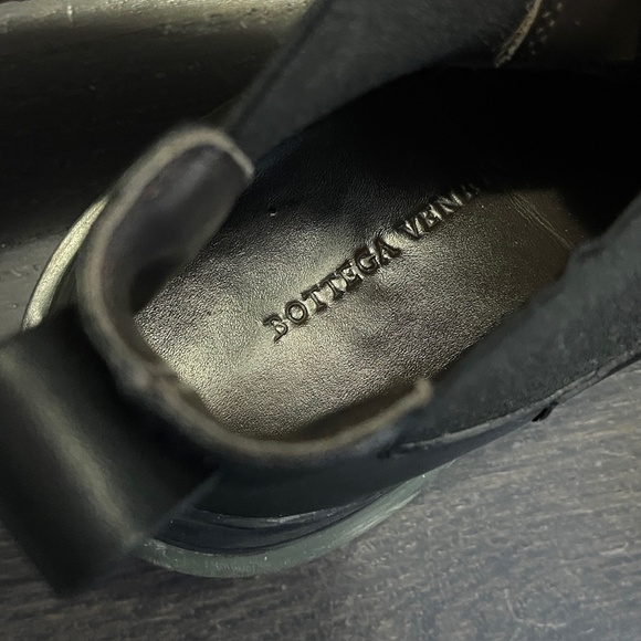 Bottega Veneta Tire Ankle Leather Rubber Chunky Black Chelsea Boots Biker 37 - Picture 7 of 12